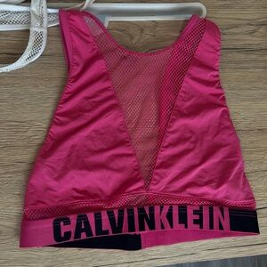 Neon Pink Calvin Klein Mesh Bralette Small